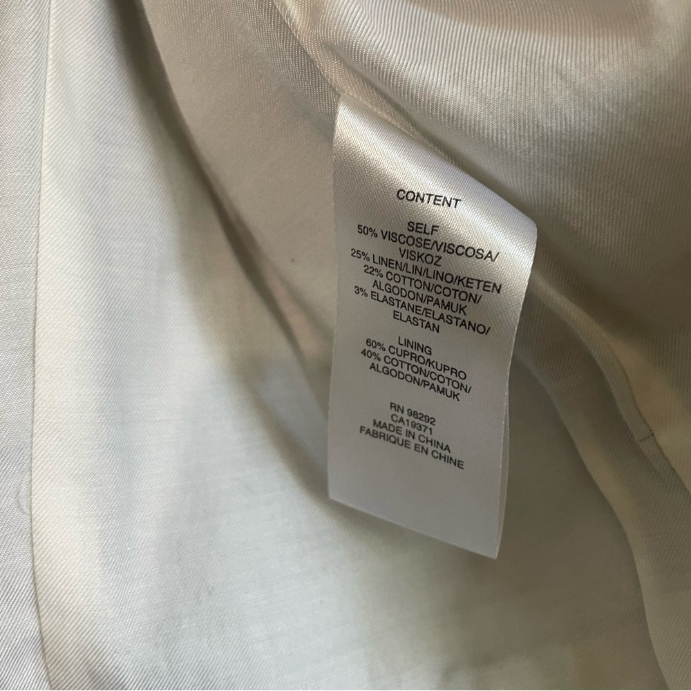 Tibi Cropped Linen Coastal Blue Blazer Jacket Size: 10 (Large) - Picture 7 of 12